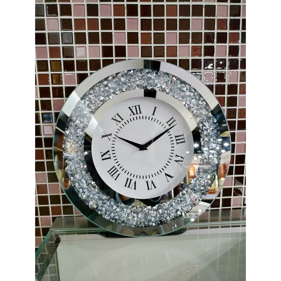 豪華掛け時計．壁掛け時計 インテリア 高級感 キラキラストーン 50cm
