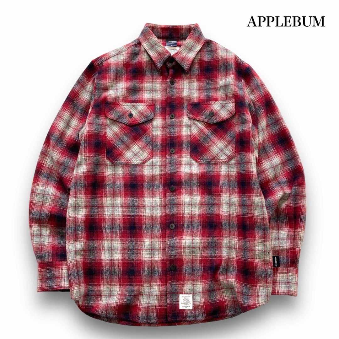 【APPLEBUM】アップルバム オンブレチェック ウールシャツ 長袖 (L)ブランドAPPLEBUM