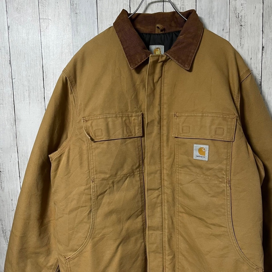 carhartt カーハート ダックジャケット L 刺繍ロゴ 企業ロゴ USA