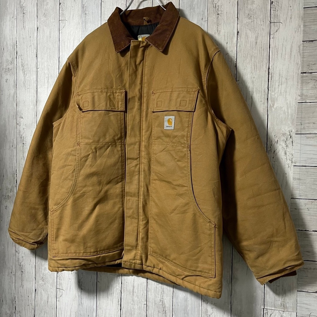 carhartt カーハート ダックジャケット L 刺繍ロゴ 企業ロゴ USA