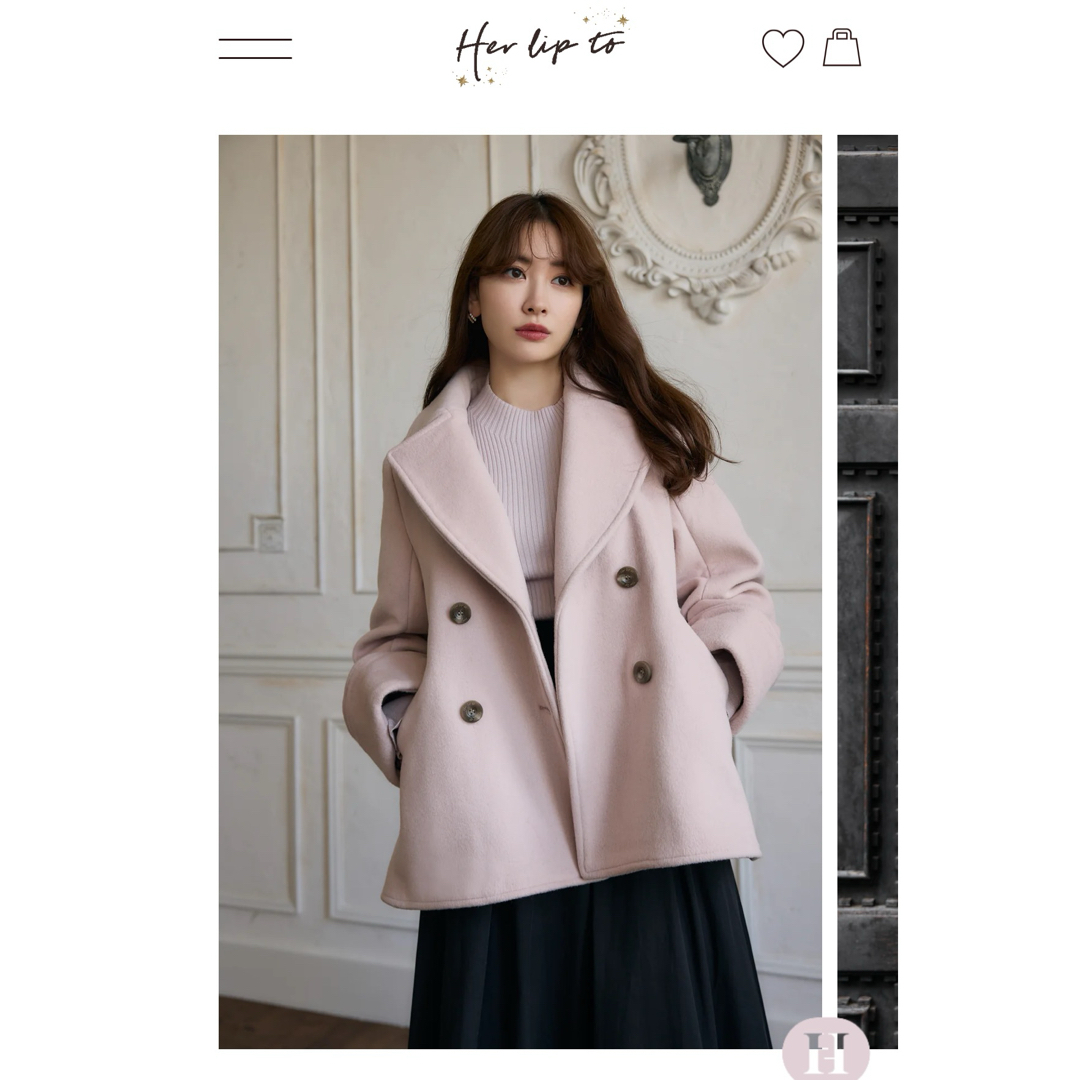 Her lip to(ハーリップトゥ)のHer lip to Proust Wool-Blend Melton Coat レディースのジャケット/アウター(ピーコート)の商品写真