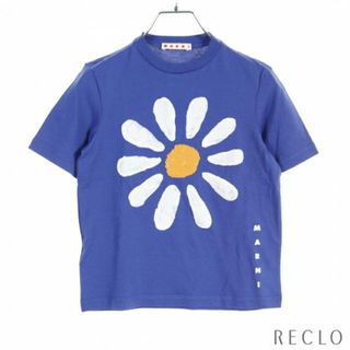 マルニ(Marni)の Tシャツ フラワー コットン ブルー マルチカラー スパンコール キッズ(Tシャツ(半袖/袖なし))