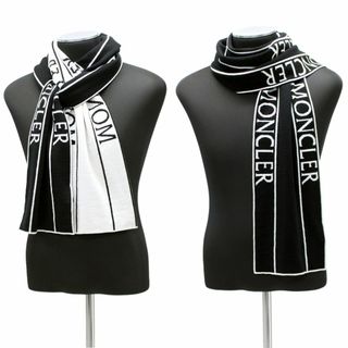 モンクレール(MONCLER)の送料無料 149 MONCLER モンクレール 3C00007 M1131 ブラック×ホワイト マフラー SCIARPA 男女兼用(マフラー)