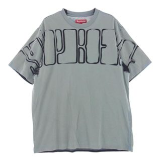 シュプリーム(Supreme)のSupreme シュプリーム Ｔシャツ 23AW OVERPRINT KNOCKOUT S/S TOP オーバープリント ノックアウト Tシャツ ライトエメラルドグリーン系 L【美品】【中古】(シャツ)