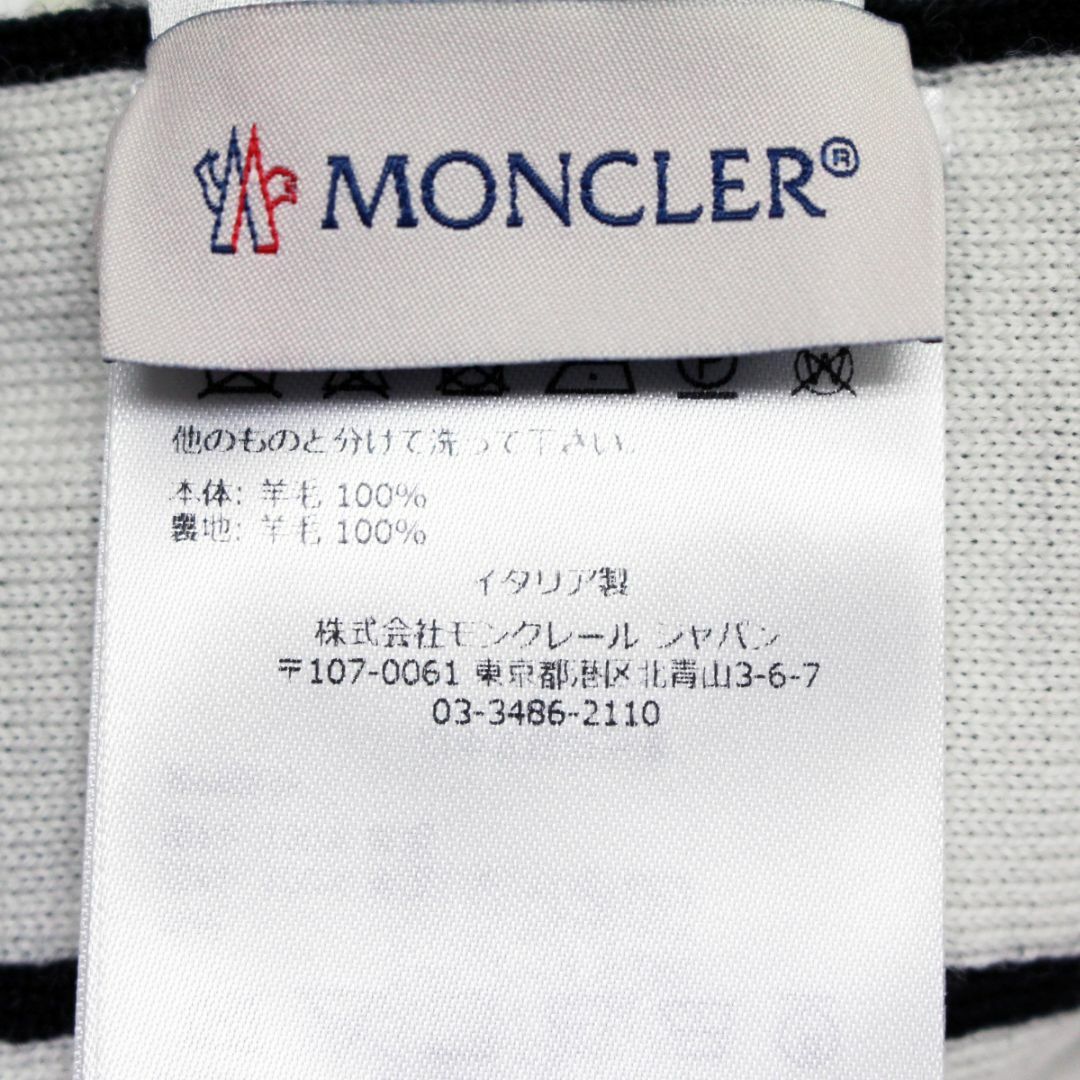MONCLER(モンクレール)の送料無料 149 MONCLER モンクレール 3C00007 M1131 ブラック×ホワイト マフラー SCIARPA 男女兼用 レディースのファッション小物(マフラー/ショール)の商品写真