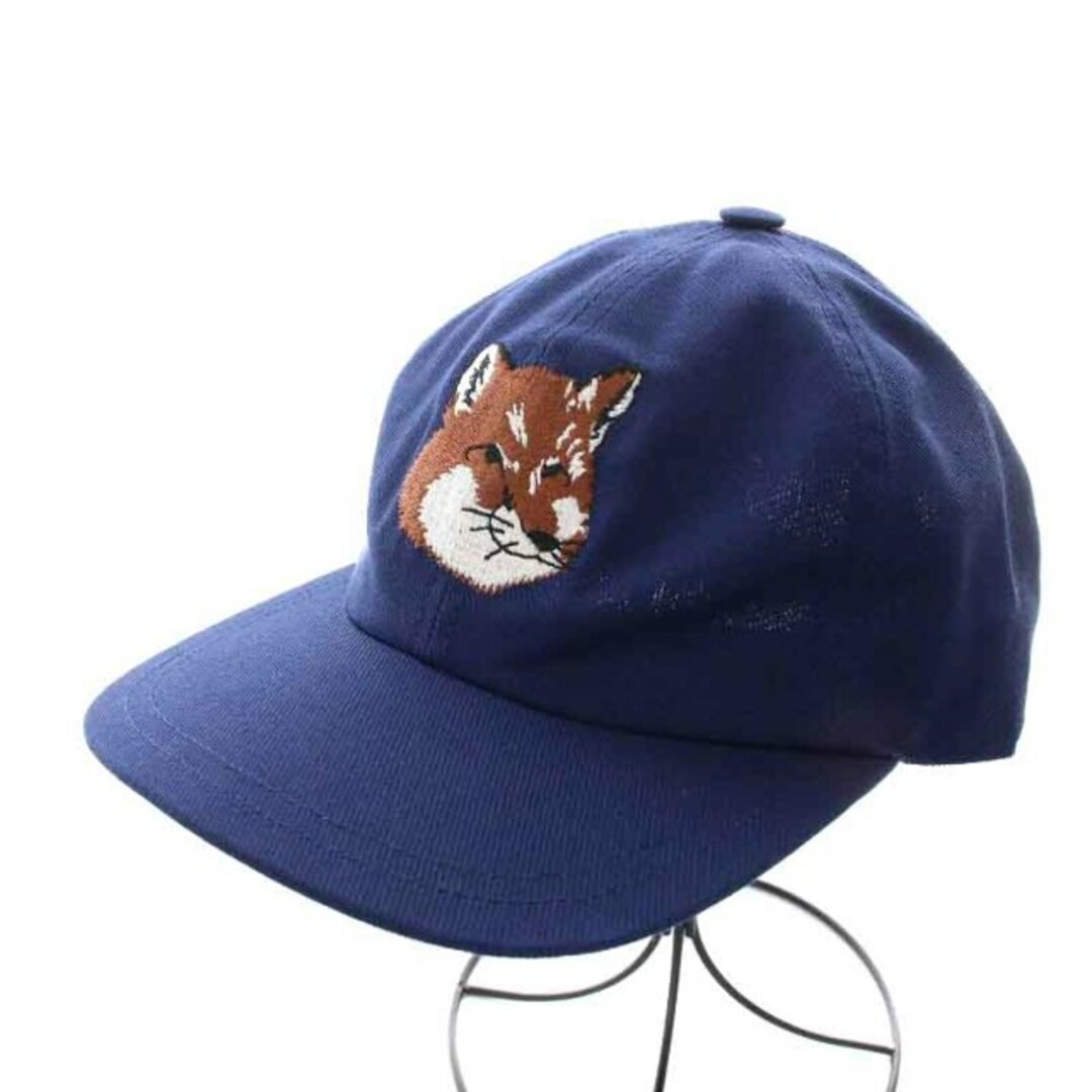 MAISONKITSUNEMAISON KITSUNE キャップ 野球帽 フォックスヘッド 紺 茶 白