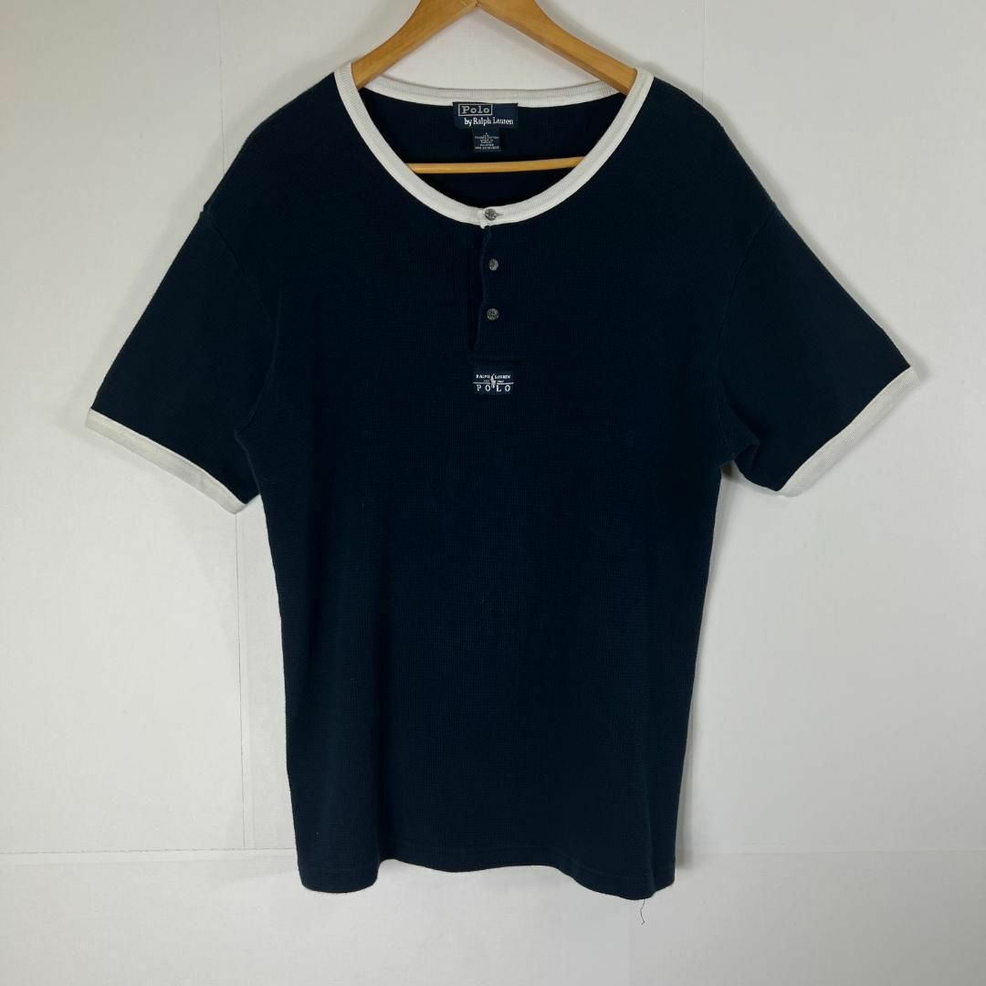 POLO RALPH LAUREN(ポロラルフローレン)の90s polo Ralph Lauren ヘンリーネック リンガー Tシャツ メンズのトップス(Tシャツ/カットソー(半袖/袖なし))の商品写真