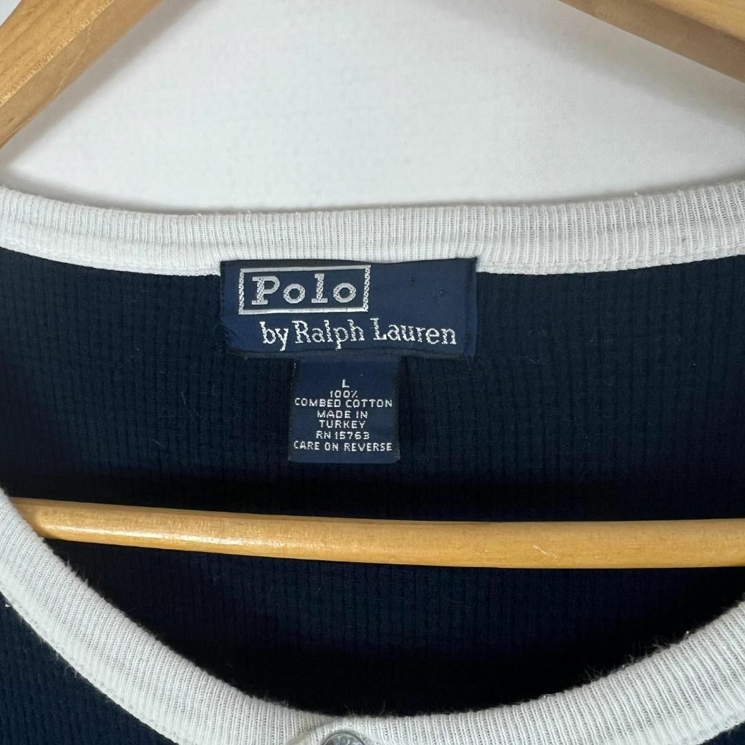 POLO RALPH LAUREN(ポロラルフローレン)の90s polo Ralph Lauren ヘンリーネック リンガー Tシャツ メンズのトップス(Tシャツ/カットソー(半袖/袖なし))の商品写真