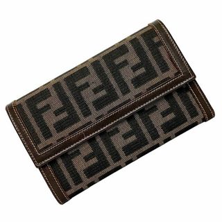 美品.FENDI ジップアラウンド財布　グレーファブリック