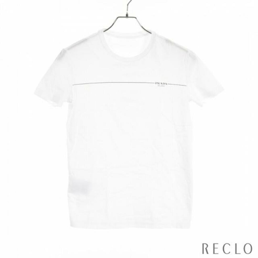 Tシャツ クルーネック ロゴプリント コットン ホワイト43cm袖丈