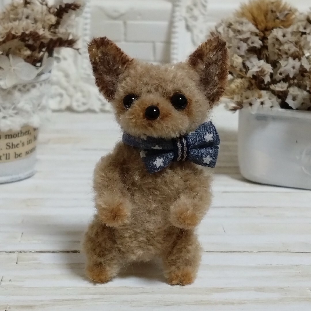 ぬいぐるみ風ヨーキー♡ヨークシャーテリア モールアート モールベア アートドール ぬいぐるみ風ヨーキー♡ヨークシャーテリア モールアート モールベア アートドール