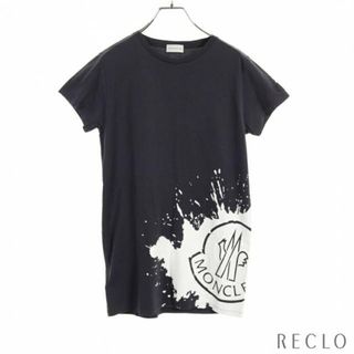 モンクレール(MONCLER)のPaint Splatter Tシャツ クルーネック コットン ネイビー ホワイト キッズ 23SS(Tシャツ/カットソー)