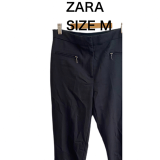 ザラ(ZARA)のZARA ザラ スラックス パンツ フォーマル ブラック サイズM(カジュアルパンツ)