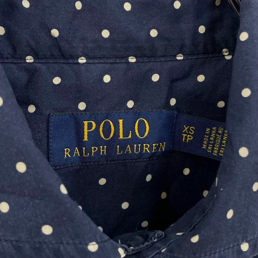 POLO RALPH LAUREN(ポロラルフローレン)のポロラルフローレン　ホリゾンタルカラー　ドット柄　ポニー刺繍　長袖シャツ　紺 メンズのトップス(シャツ)の商品写真