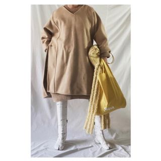 SEA - シーニュ cygne ハイウェストタックワイドパンツ Lara ネイビー