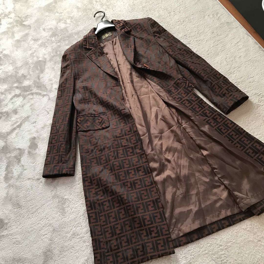 FENDI - 【ヴィンテージ】【人気】FENDIロングコート 総ズッカ柄