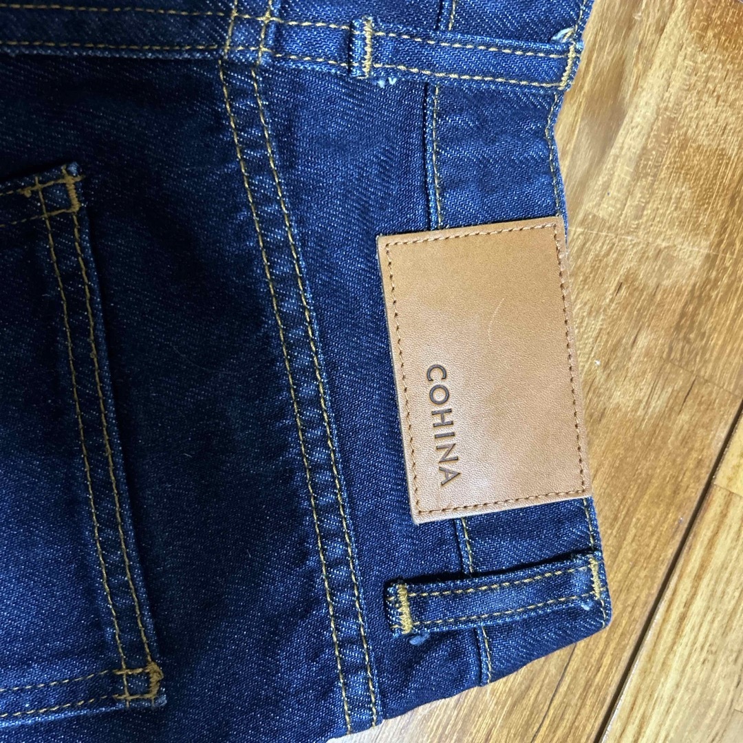 COHINA(コヒナ)のCOHINA DENIM フレアワイド　柄編みハイネックニットセット レディースのパンツ(デニム/ジーンズ)の商品写真