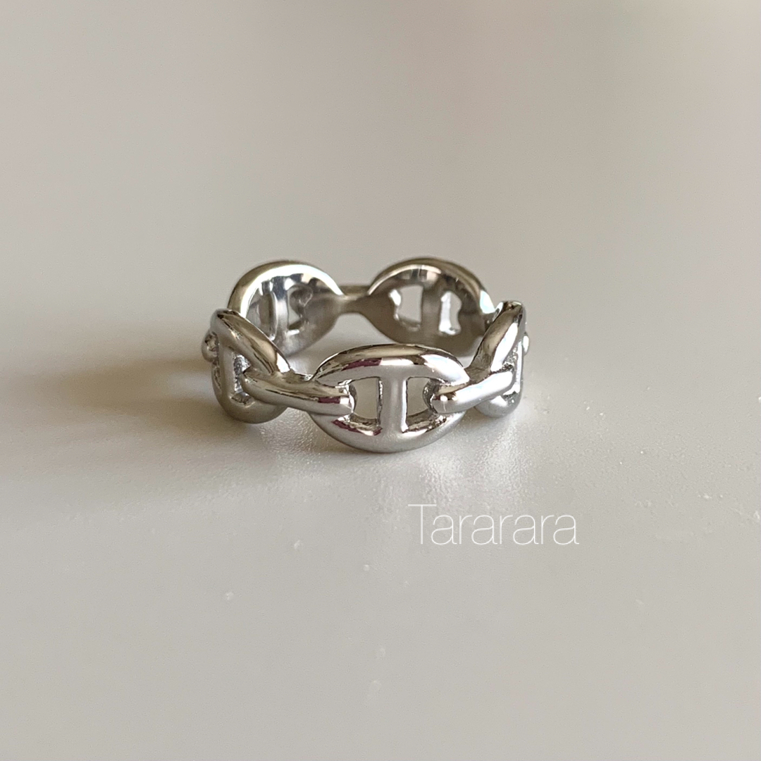 ●stainless アンカーRing S●金属アレルギー対応 レディースのアクセサリー(リング(指輪))の商品写真