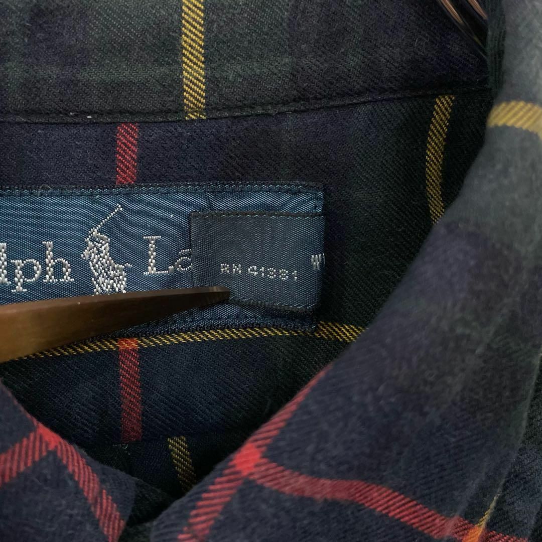 POLO RALPH LAUREN(ポロラルフローレン)のポロラルフローレン　ヴィンテージ　ポケット付　チェック　ダークカラー　長袖シャツ メンズのトップス(シャツ)の商品写真