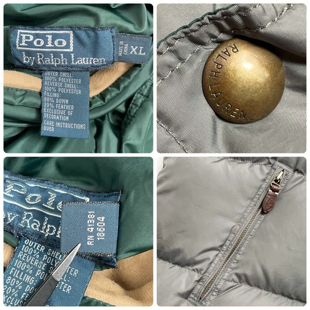 POLO RALPH LAUREN(ポロラルフローレン)のヴィンテージ　ポロラルフローレン　90s　リバーシブル　ロゴ刺繍　ダウンベスト メンズのジャケット/アウター(ダウンベスト)の商品写真