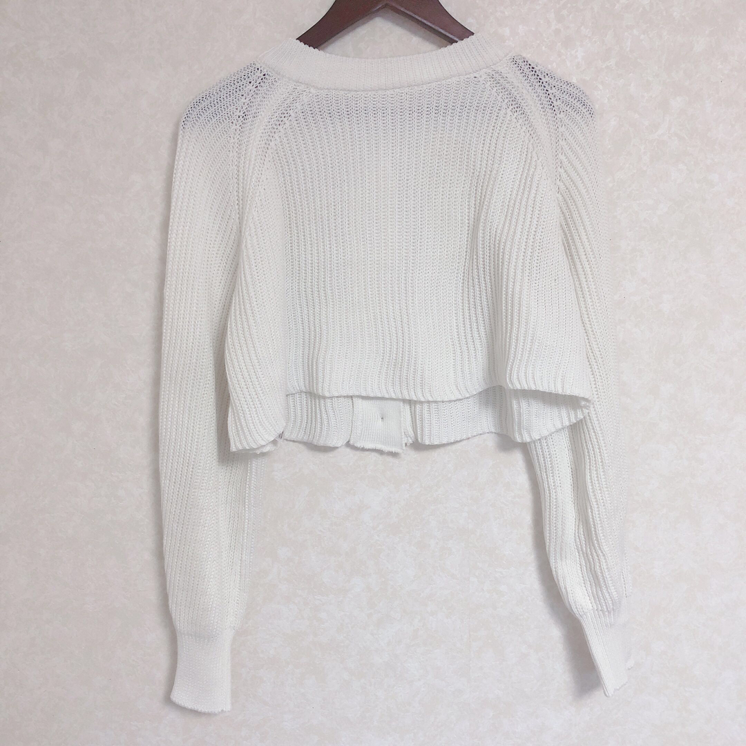 GRL(グレイル)の前後2Wayショート丈綿タッチニットカーディガン[fo1731] レディースのトップス(カーディガン)の商品写真