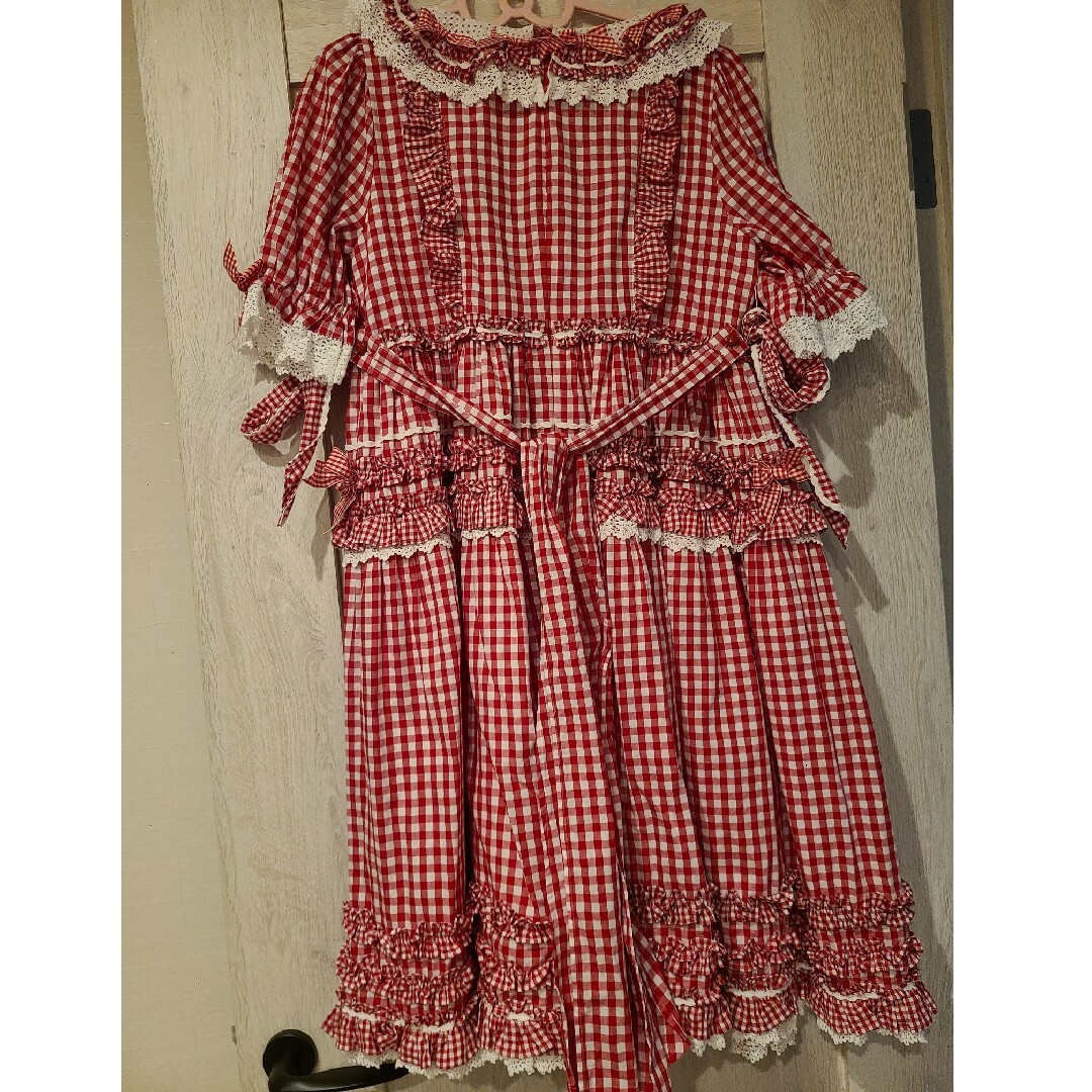 Sweet Gingham Dollワンピース　ボンネット