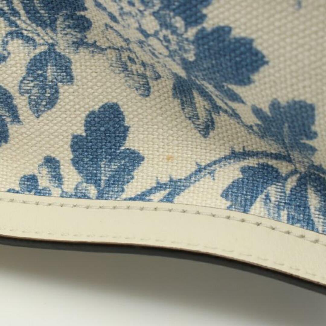 Gucci(グッチ)のGGリボン ハンドバッグ トートバッグ ハーバリウム キャンバス レザー オフホワイト ブルー 日本限定 レディースのバッグ(トートバッグ)の商品写真