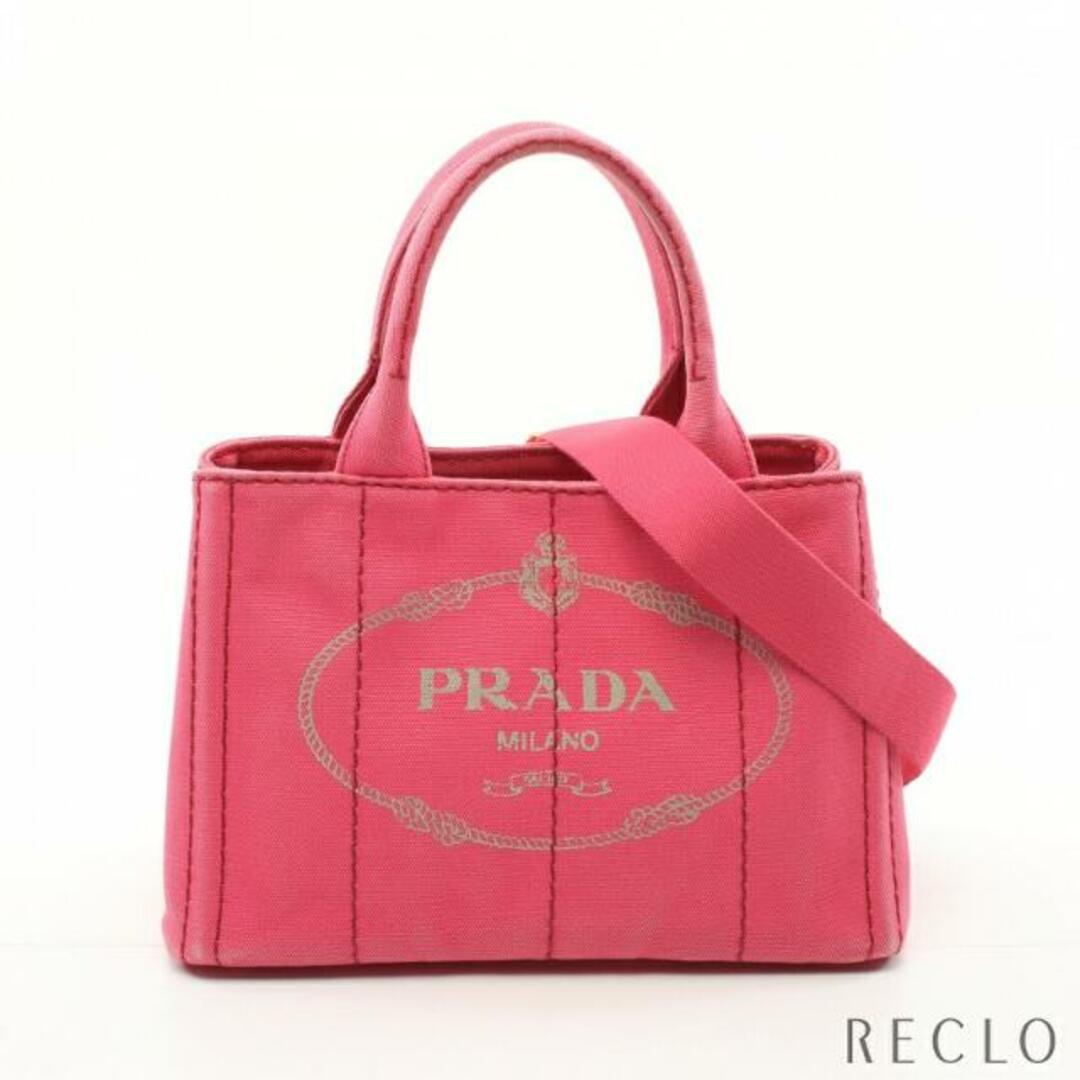 PRADA(プラダ)のCANAPA カナパ ハンドバッグ トートバッグ キャンバス ピンクパープル 2WAY レディースのバッグ(トートバッグ)の商品写真