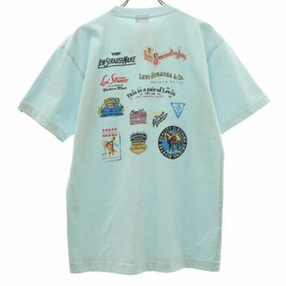 リーバイス(Levi's)の未使用 リーバイス バックプリント 半袖 Tシャツ M ブルー Levi,s ブランドロゴ 袖ポイント メンズ 古着 【231121】 メール便可(Tシャツ/カットソー(半袖/袖なし))