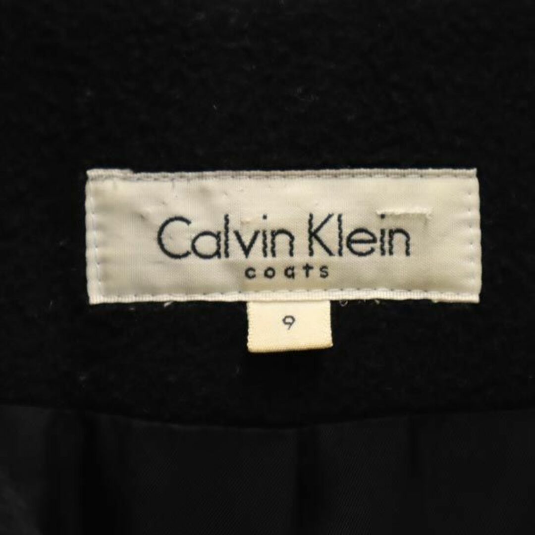 Calvin Klein(カルバンクライン)のカルバンクライン ウール ダブル ロングコート 9 ブラック Calvin Klein レディース 古着 【231121】 レディースのジャケット/アウター(ロングコート)の商品写真