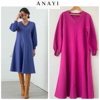 ANAYI - 【新品未使用】ANAYI ライトローンフレアワンピース ブラウン