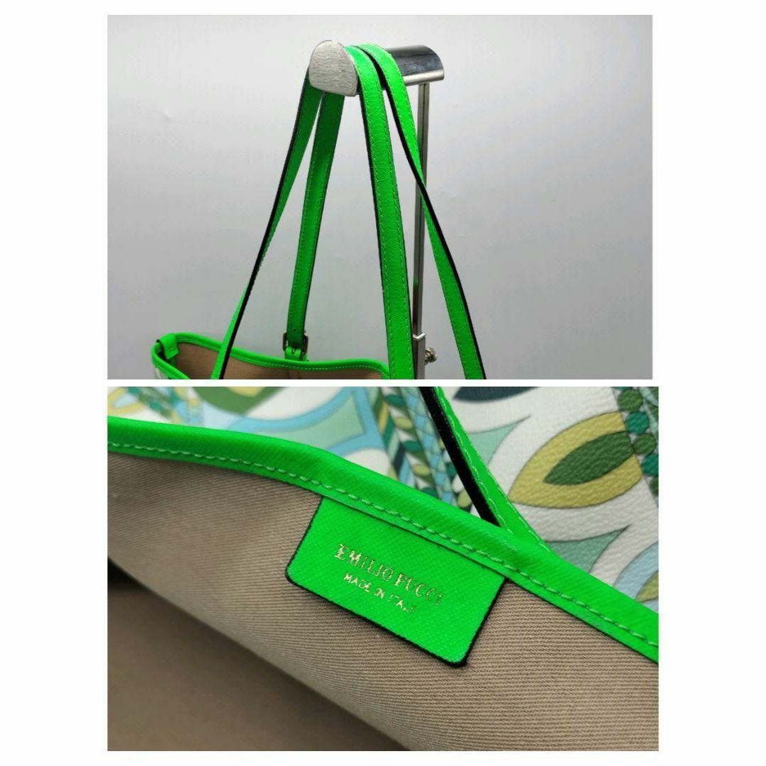 EMILIO PUCCI(エミリオプッチ)の美品✨エミリオプッチ トートバッグ プッチ柄 ポーチ付き PVC×レザー 黄色 レディースのバッグ(トートバッグ)の商品写真