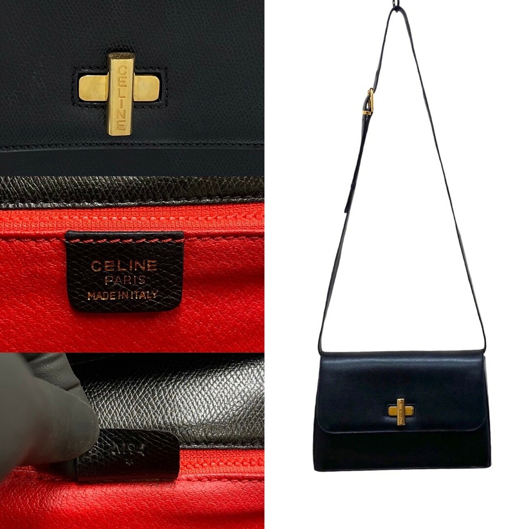celine - 極 美品 CELINE セリーヌ ヴィンテージ ロゴ 金具 レザー 本