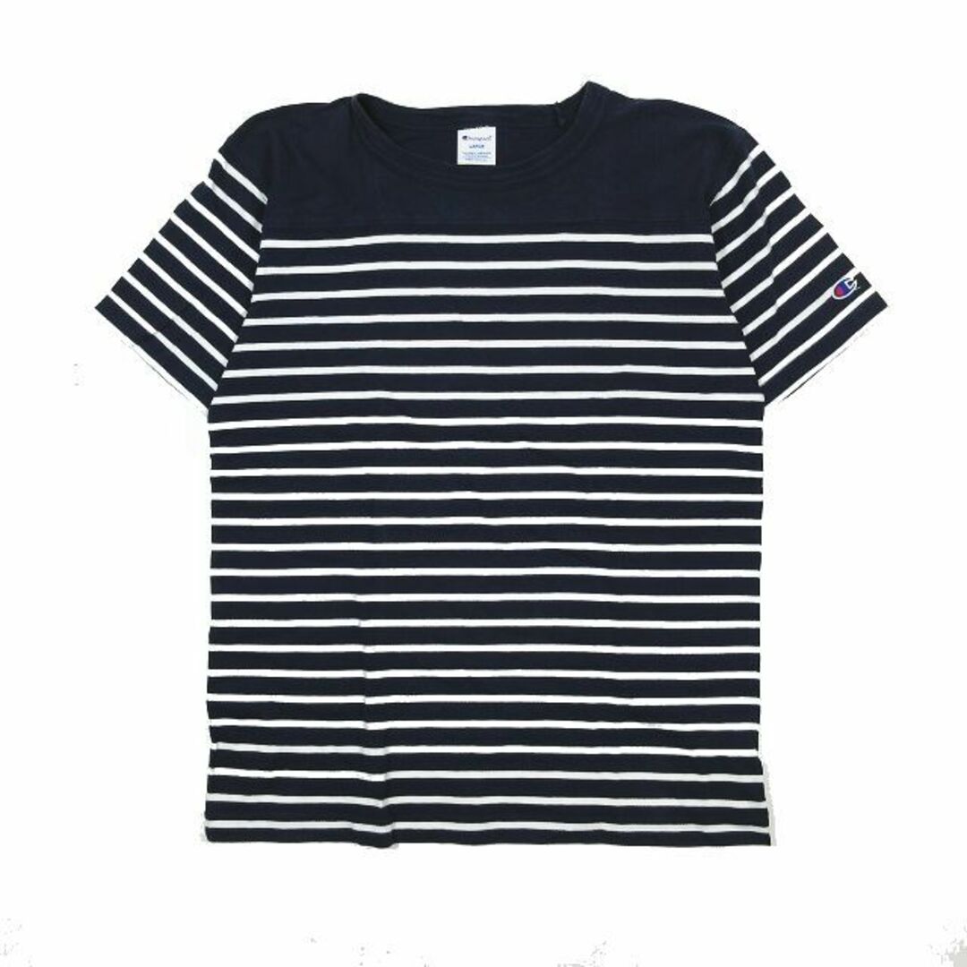 Champion(チャンピオン)のチャンピオン CHAMPION Tシャツ カットソー ボーダー クルーネック L メンズのトップス(Tシャツ/カットソー(半袖/袖なし))の商品写真