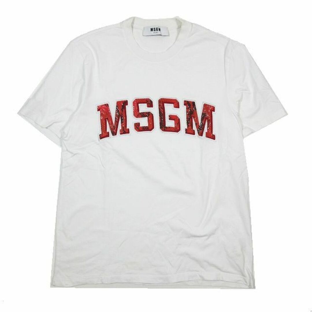 MSGM(エムエスジイエム)のエムエスジーエム MSGM Tシャツ カットソー フロントロゴ 刺繍 半袖 XS レディースのトップス(Tシャツ(半袖/袖なし))の商品写真