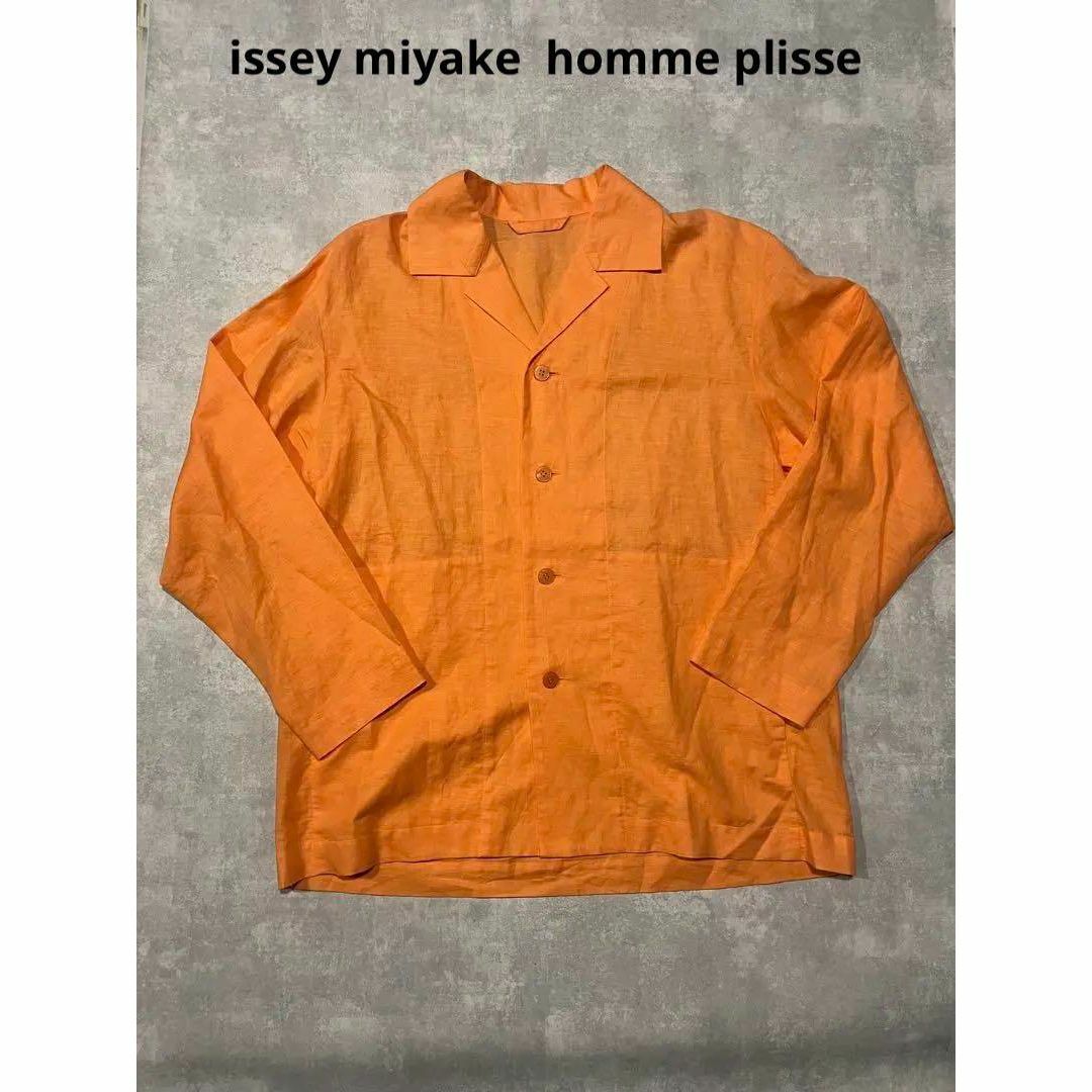 issey miyake homme plisse オレンジ シャツジャケット | フリマアプリ ラクマ