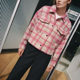 ZARA/クロップドチェックシャツジャケット