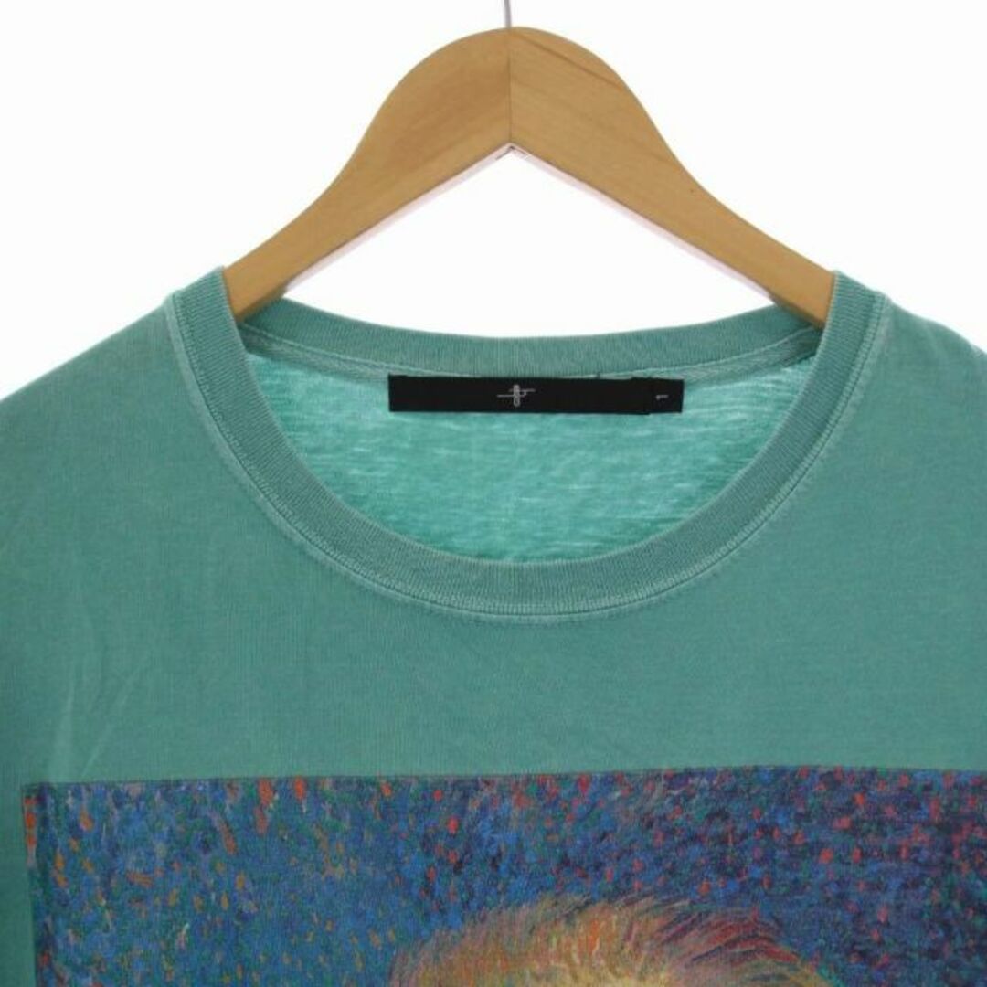 NO ID.(ノーアイディー)のNOID 絵画プリントC-N-T Tシャツ カットソー 半袖 S 緑 メンズのトップス(Tシャツ/カットソー(半袖/袖なし))の商品写真