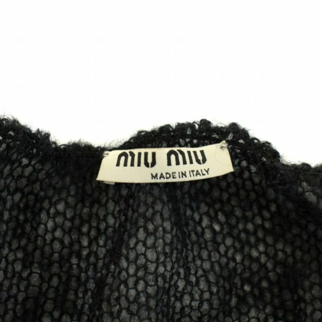 miumiu(ミュウミュウ)のミュウミュウ ニット セーター スクエアネック 半袖 シアー モヘア 38 黒 レディースのトップス(ニット/セーター)の商品写真