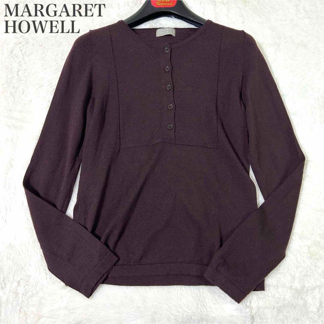 MARGARET HOWELL(マーガレットハウエル)のマーガレットハウエル カシミヤ混 シルク混 プルオーバー ニット レディースのトップス(ニット/セーター)の商品写真