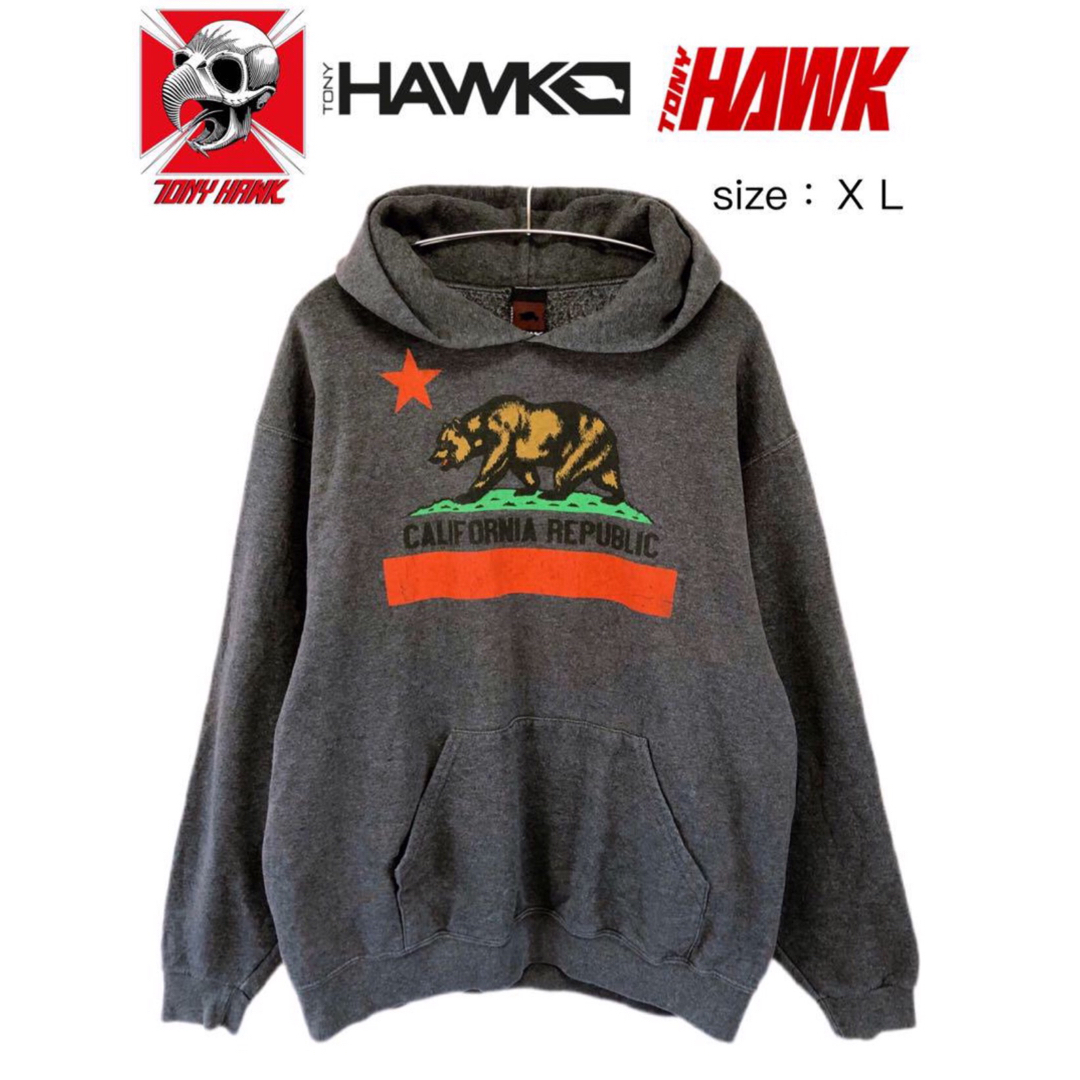 TONY HAWK　トニー・ホーク　パーカー　XL　ダークグレー　USA古着 メンズのトップス(パーカー)の商品写真