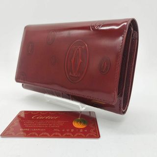 極美品✨Cartier カルティエ　ハッピーバースデー　二つ折り財布　レッド