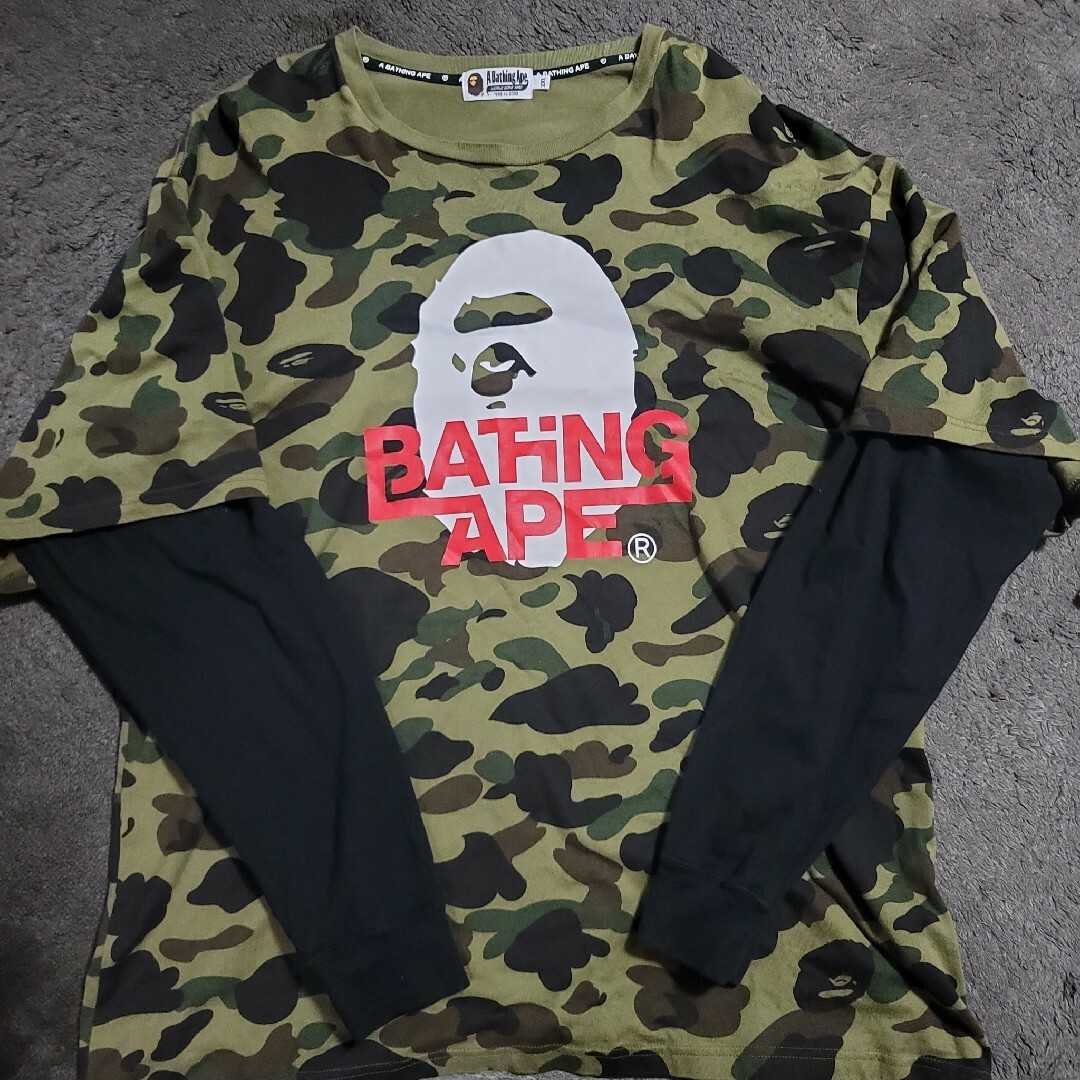 A BATHING APE ベイシングエイプ BAPE ロンT カモフラ 迷彩身幅61ぐらい