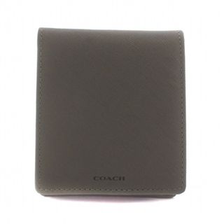 新品⭐️COACH 上品なベージュのクロスグレーンレザー 二つ折り財布