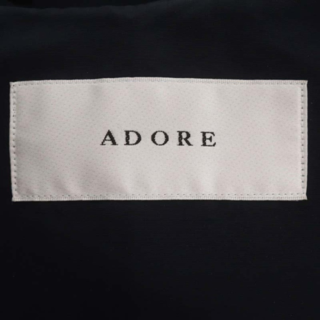 ADORE(アドーア)のアドーア コットンナイロンノーカラーコート スプリングコート ロング 38 紺 レディースのジャケット/アウター(スプリングコート)の商品写真