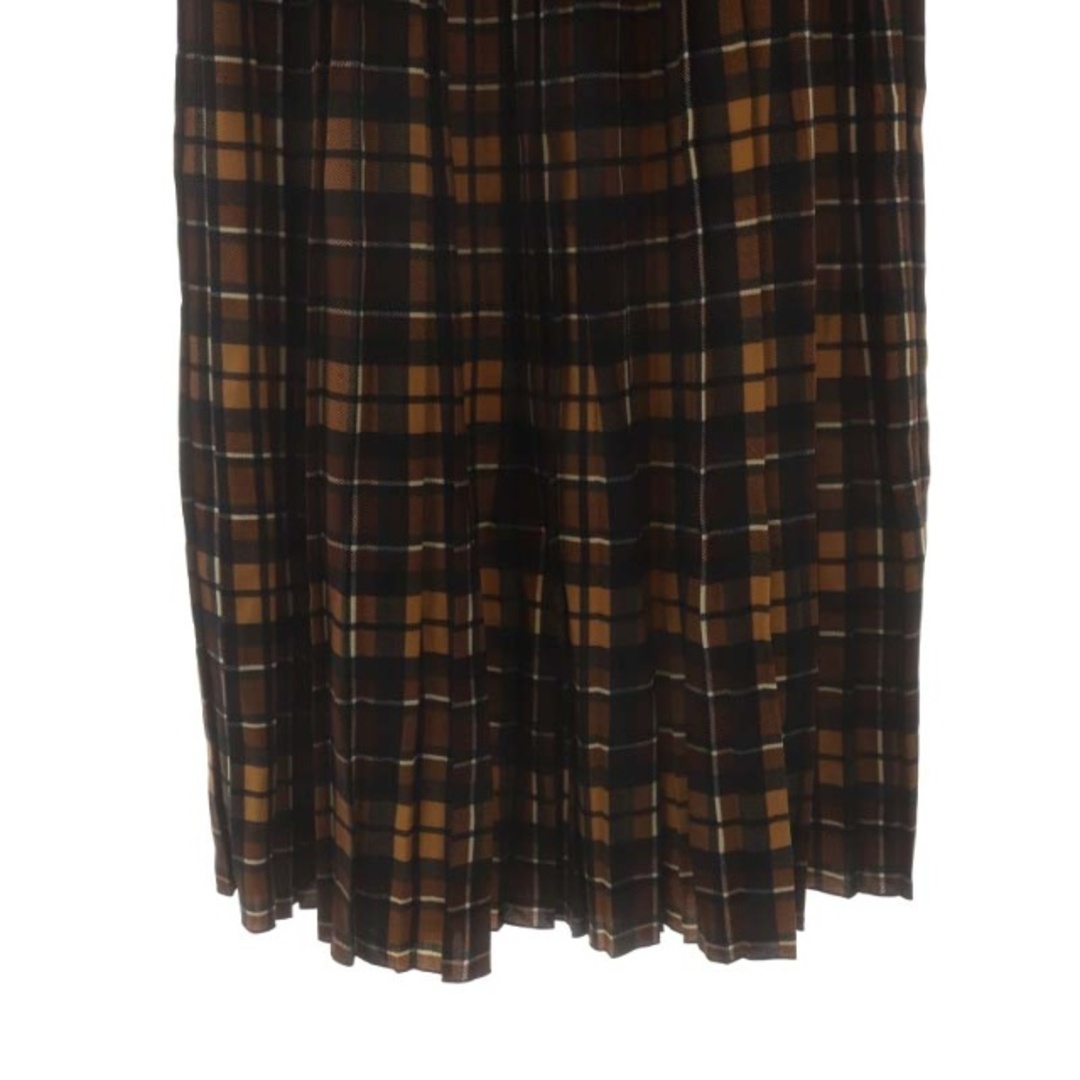IENA(イエナ)のイエナ チェックプリーツスカート ロング マキシ丈 38 茶 黒 ベージュ レディースのスカート(ロングスカート)の商品写真