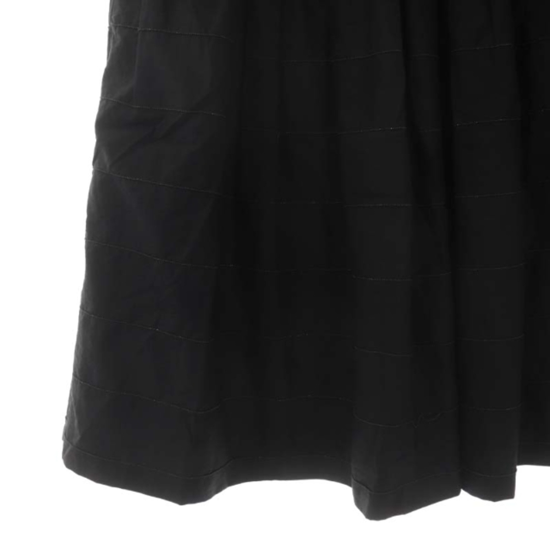 BRUNELLO CUCINELLI(ブルネロクチネリ)のブルネロクチネリ ボールチェーン装飾 膝丈ギャザースカート フレア I38 黒 レディースのスカート(ひざ丈スカート)の商品写真