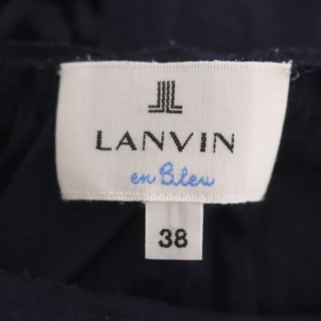 LANVIN en Bleu(ランバンオンブルー)のランバンオンブルー レース切替 花柄 ワンピース ロング 半袖 38 紺 レディースのワンピース(ロングワンピース/マキシワンピース)の商品写真