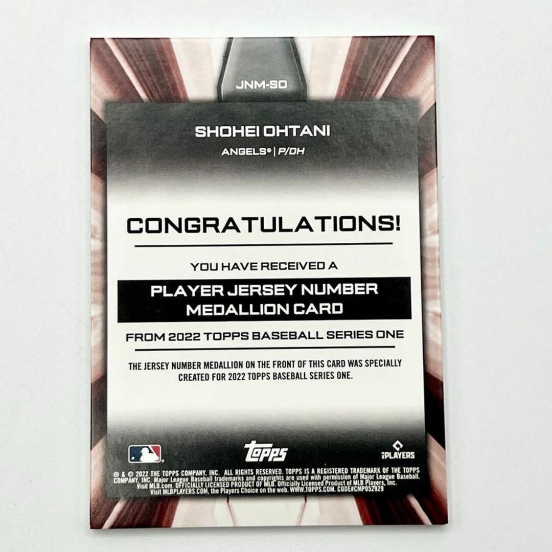 MLB - 大谷翔平 2022 Topps シリーズ1記念ジャージーナンバー