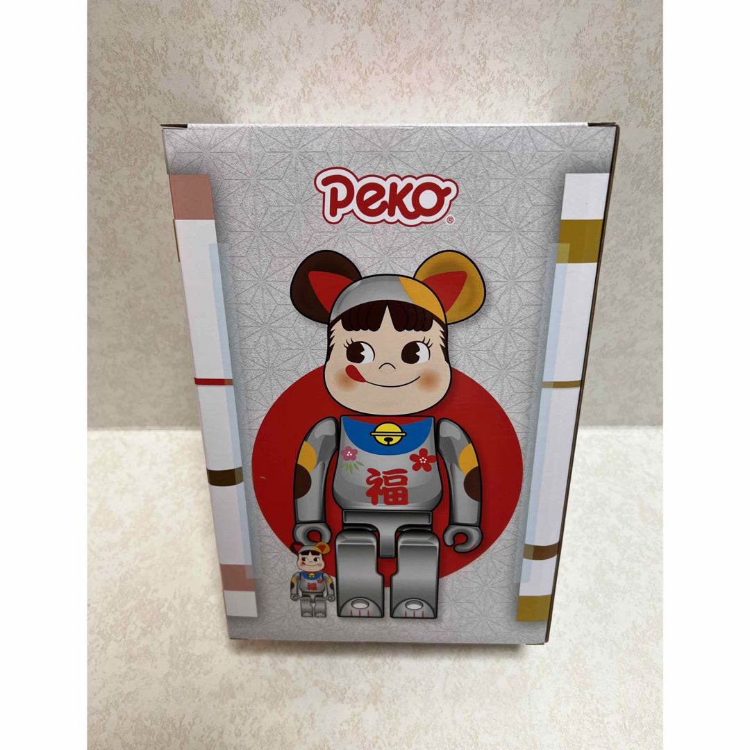 BE@RBRICK 招き猫 ペコちゃん 福 銀メッキ 100% 400% BE@RBRICK 招き猫 ペコちゃん 福 銀メッキ 100% 400%